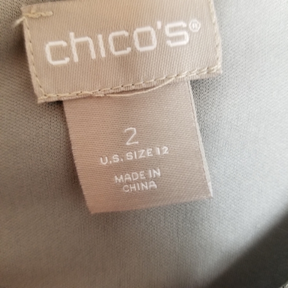 Chico's Silver Gray Textured Long Sleeve Sheath Dress - Picture 7 of 9